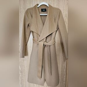 Line the Label 100% Wool Women's Tan Camel Wrap Coat Jacket Size XS